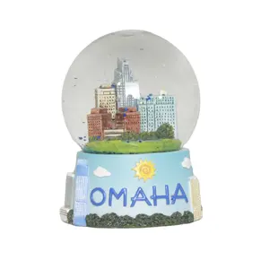 Globo de neve da cidade turística americana personalizado, edifício famoso, bola de neve, lembrança, mini globo de água para presentes