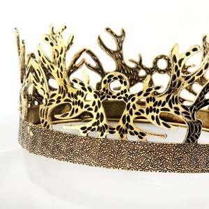 Nhà Máy Bán Buôn Miễn Phí Tùy Chỉnh Hỗn Hợp Bạc Kim Loại Bên Chàng Trai Winner Tiaras Vàng Đầy Đủ Vòng Gạc Của Người Đàn Ông Pageant Vua Vương Mão - Product Image 6