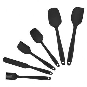 Ensemble de 6 spatules et racloirs en silicone de qualité supérieure, colorées, pour cuisine et pâtisserie, avec brosse à crème - Product Image 6