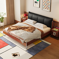 Lit Fluide Shadow Bed de style français vintage médiéval en bois massif démontable 1,8x2m pour chambre principale et usage nuptial
