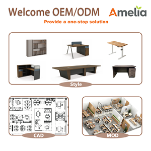 Meuble de bureau modulaire au design moderne, pour personnel d'entreprise, poste de travail <span class=keywords><strong>informatique</strong></span> pour manager, avec panneau de rangement et tiroir, petite <span class=keywords><strong>table</strong></span> de bureau - Product Image 4