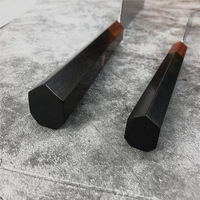 Ensemble de couteaux de cuisine professionnels japonais DM23R Series, couteau à lame affûtée avec texture martelée exquise, manche en bois, lame partielle en damas