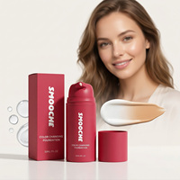 Alas Bedak AMZ Pengubah Warna 30ml Penyesuaian Warna Cerdas Soft Focus Menyembunyikan Noda Ringan Tahan Lama Lembut di Kulit