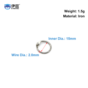 YIWANG 0.6 pouces métal argent feuilles mobiles livre liant anneau nickelé articulé joint torique - Product Image 3