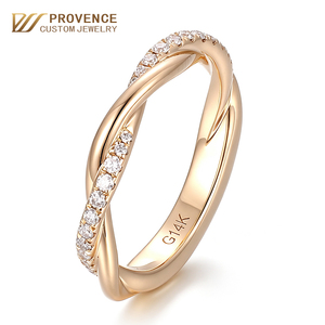 Anillo de oro macizo de 10k rosa, diseño original de diseñador, muy vendido en línea, minimalista, con diamante cultivado en laboratorio, estilo cursivo, para boda. - Product Image 1