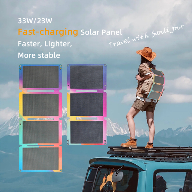 China Customized Colorful Folding Solar Panel Portable 23W Waterproof Solar Panels for Power Mobile Phone