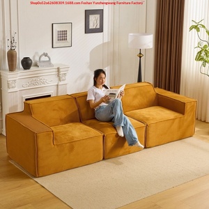 Sofá Modular Combinable Minimalista Italiano Transfronterizo de Corduroy Estilo Bloque, Diseño Móvil, Popular en Línea - Product Image 1