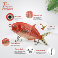 Leurre de pêche rigide multi-articulé 130 mm 44,2 g, leurre bionique de poisson réaliste 3D