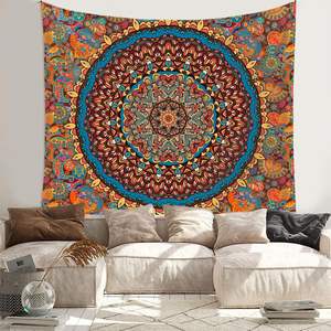 Personnalisé vert Mandala imprimé <span class=keywords><strong>tapisserie</strong></span> tricoté indien Hippie décoration murale psychédélique esthétique tapisseries pour chambre tenture murale - Product Image 5