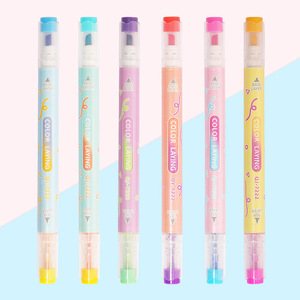 Evidenziatori glitterati 6 colori scintillanti punta scalpello pennarelli fluorescenti, a secco rapido per bambini ragazzi adulti scuola ufficio materiale artistico - Product Image 2