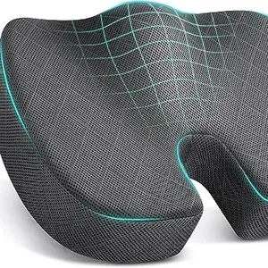 Gel Seat Cushion Memory Foam Chair Pillow with Cooling Gel for Sciatica Coccyx Back Tailbone Pain Relief - Orthopedic Chair Pad