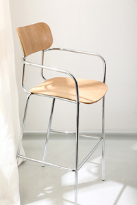 <span class=keywords><strong>Chaise</strong></span> de bar <span class=keywords><strong>avec</strong></span> accoudoirs, design nordique moderne, siège en bois, cadre métallique, pour îlot de <span class=keywords><strong>cuisine</strong></span>, vente en gros directe usine - Product Image 5