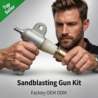 Kit de pistolet de sablage pneumatique Born Machinery E 1, buse en carbure de bore de 8 mm, construction en alliage d'aluminium, durable, haute efficacité