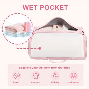 กระเป๋าเดินทางอเนกประสงค์สำหรับผู้หญิง กระเป๋าใส่ของสำหรับออกกำลังกาย กันน้ำ พร้อมช่องใส่รองเท้า - Product Image 4