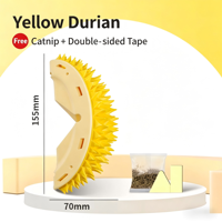 Brosse auto-nettoyante pour chat Durian Cat, antibactérienne, multifonction, avec herbe à chat, griffoir mural pour soulager les démangeaisons des chats, action lente