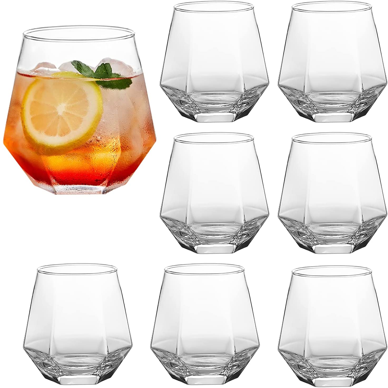 Wine Glass,Old Fashioned Cocktail Glass 10oz,Drinking Glass Cups Beer Glass Whisky Glass Vodka Cups Juice Cups