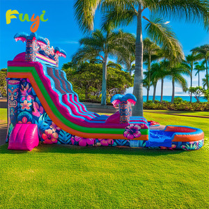 Château gonflable personnalisé pour événements commerciaux en plein air, pour enfants et adultes, avec toboggan aquatique et grande piscine - Product Image 2