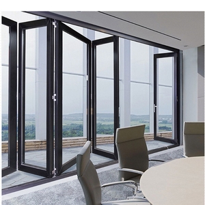Véranda extérieure en aluminium double vitrage portes pliantes en accordéon nouveau style chinois produit surface finie pour l'extérieur - Product Image 4