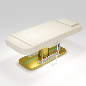 3 Motors Electric Beauty Bed Adjustable Facial Bed with Golden Stainless Steel Base Massage Bed for Salon - Product Image 4