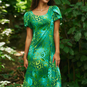 الشركة المصنعة ، فستان شاطئ رايون مخصص طباعة الأزهار تنفس اللباس هاواي - Product Image 4