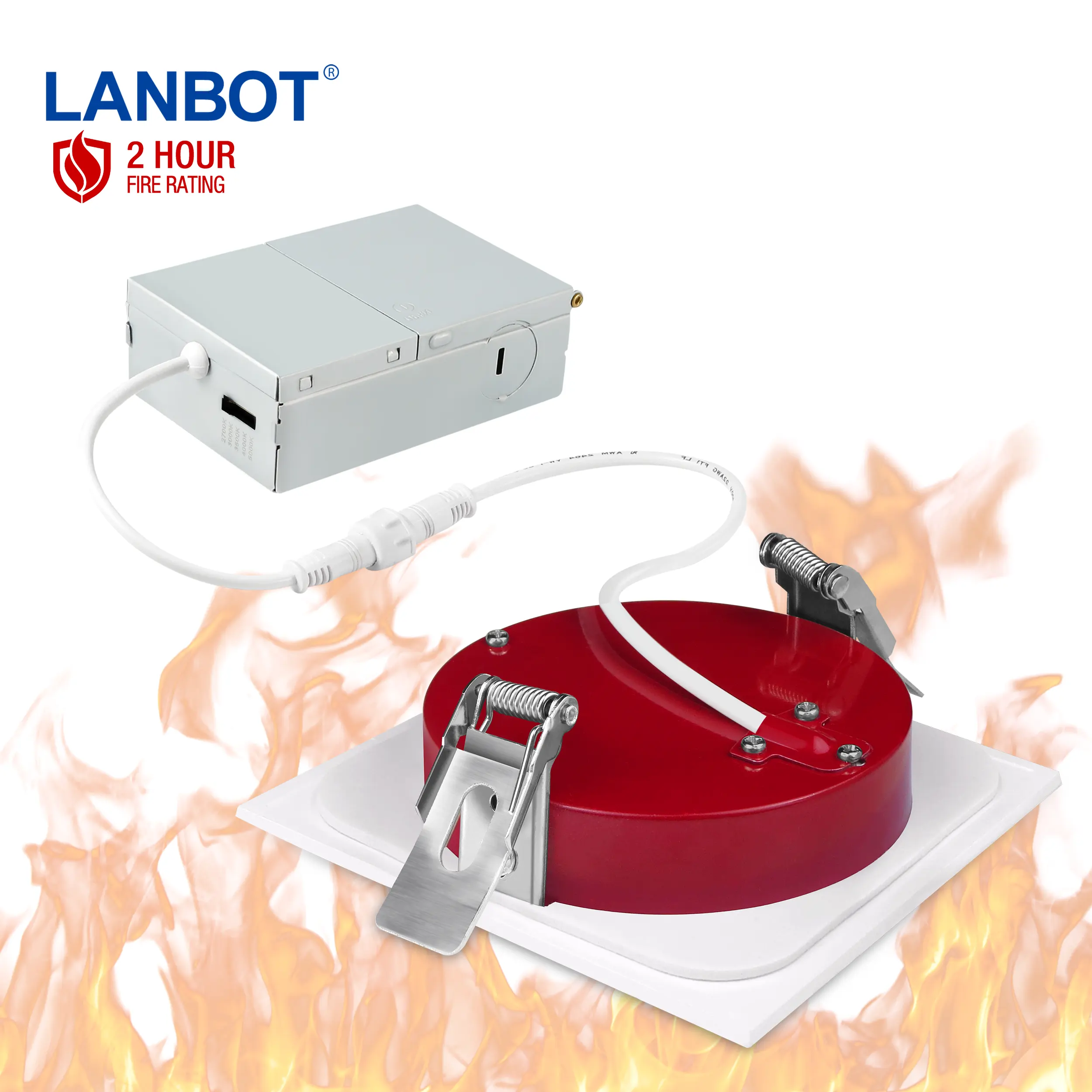 赤フレームデザイン卸売価格調光可能LEDパネルライト2時間耐火LED凹型アンチグレアLEDダウンライト
