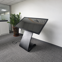 Kiosque interactif LCD 32-65 pouces avec base K, gestion des files d'attente, support POS, imprimante, structure tout métal sur pied, multi-touch, garantie 1 an