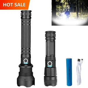 Powerful 10000 Lumens Super Bright Long Range XHP70 Flashlight Waterproof Zoom Torch Light Rechargeable Tactical LED Flashlight