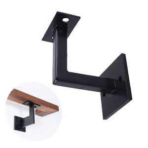 Stainless Steel Modern Square Matte Black <strong>Wood</strong> Stair Hand Rail <strong>Brackets</strong> - Product Image 1
