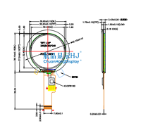 Modul Layar LCD TFT Bulat 1,28 Inci CH0128A01-GT Resolusi 240xRGBx240 Panel Smartwatch GC9A01 RGB COG Langsung dari Pabrik