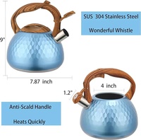 Bouilloire à thé sifflant et eau 3,0 L Nouveau design Bouilloire à eau bouillante Cuisinière à induction à gaz Matériau en acier inoxydable 304/201