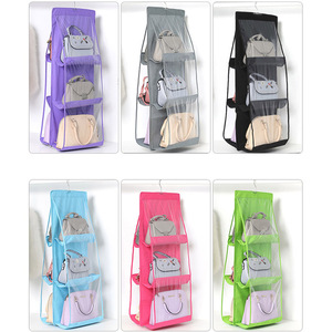 <span class=keywords><strong>6</strong></span> bolso Pendurado Organizador de Bolsa Saco Titular Armazenamento Dust-Proof Roupeiro Armário para Purse Clutch - Product Image 3