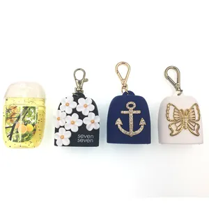 Wholesale Fashion Design Custom Cute Color Silicone Cartoon Bottle Hand Sanitizer Keychain