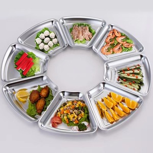 Plat rond en acier inoxydable pour la maison, service <span class=keywords><strong>de</strong></span> table pour banquets, idéal pour les fruits <span class=keywords><strong>de</strong></span> <span class=keywords><strong>mer</strong></span>, en métal - Product Image 2