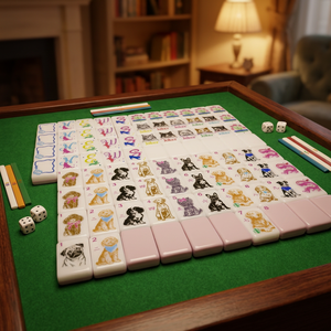 Jeu de Mahjong américain en acrylique sur le thème des chiens, ensemble complet, photos réelles, en stock, expédition rapide - Product Image 1