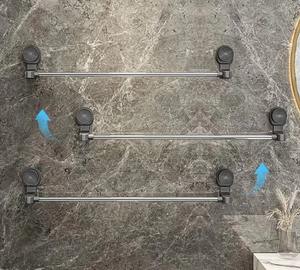 Porte-serviettes télescopique mural moderne en chrome, pratique pour l'exportation, sans perçage, avec <span class=keywords><strong>ventouse</strong></span> en acier inoxydable pour salle de bain - Product Image 5