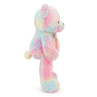 Peluche géante ours en maille tie-dye colorée super douce, adorable poupée pour cadeau de Saint-Valentin, oreiller en peluche pour lit