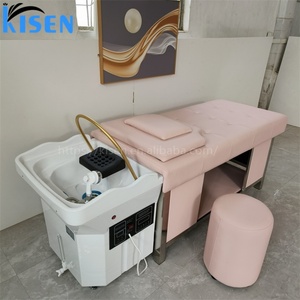 Kisen Sans Plomberie, Lit de Lavage Capillaire Professionnel à Vapeur Rose, Moderne, pour Spa, Thérapie Aquatique de la Tête et Massage Thaïlandais - Product Image 5