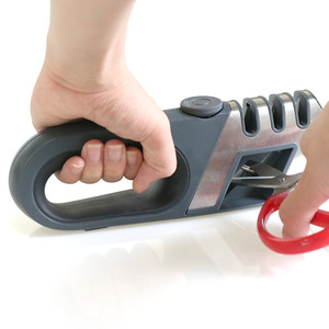 Multi Grit <b>Knife</b> Sharpener Stainless Steel Manual Adjustable Angle Kitchen <b>Tool</b> For Scissors And <b>Knives</b> With Ergonomic Handle - Product Image 1