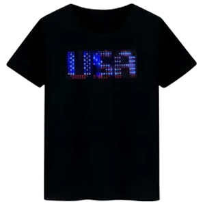Camiseta LED Programable por Bluetooth con Control por Aplicación, Batería Integrada, Texto Desplazable, Animación, Patrón de Dibujos Animados, Tela de 180 Gramos - Product Image 1