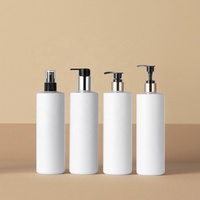 Bouteilles en plastique de 250 ml, 400 ml, 500 ml en PE, personnalisées, couleur beige, luxe, pour shampoing, masque capillaire, gel douche, produits de soins personnels