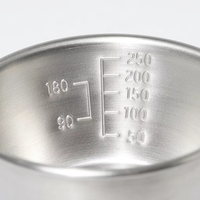 Bol de préparation pour barbecue en acier inoxydable écologique vert clair et gris clair avec échelle de mesure, tasse à marinade et sauce, suspendable pour barbecue extérieur