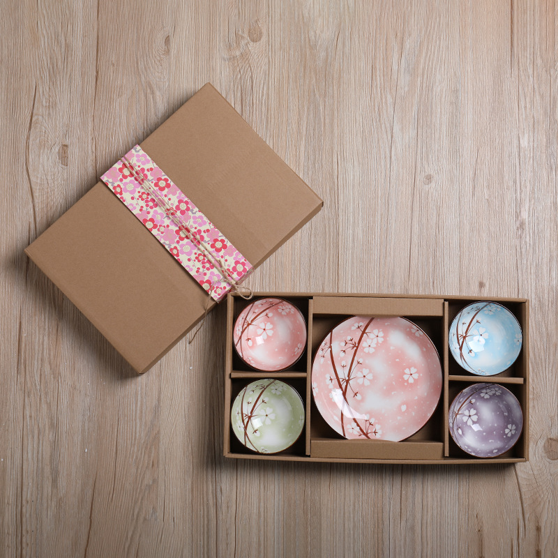 Rose+Bleu - Coffret cadeau 4 bols 2 assiettes