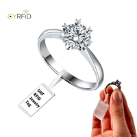 En stock, étiquette RFID UHF 860-960 MHz imprimable, étiquette de bijoux imperméable, logo personnalisé, autocollant en PVC/PET