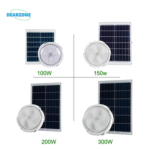 Vườn ngoài trời trang trí Powered Bảng điều chỉnh cảm biến <span class=keywords><strong>LED</strong></span> lũ lampe bóng đèn năng lượng mặt trời trần ánh sáng vòng văn phòng nhà phòng trong nhà 300W 80 - Product Image 4