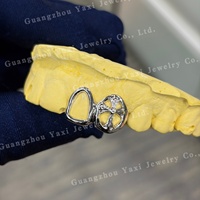 Grillz personnalisé à face ouverte en moissanite, plaqué or massif 14K S925, taille brillant, micro-incrustation, certifié par une tierce partie, style Hip Hop