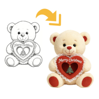 Ours en peluche personnalisé avec logo, vente en gros en vrac, avec boîte de présentation sur mesure pour l'exécution des commandes e-commerce