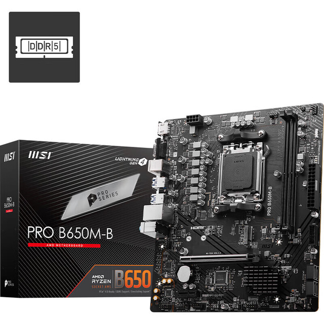 PRO B650M-B Motherboard with 2 RAM Slot Lan Port Micro-ATX DDR5 Support 128g for PC DIY