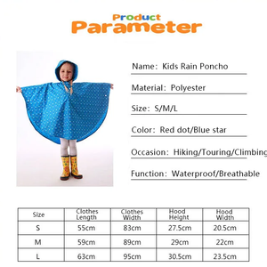 Poncho <span class=keywords><strong>de</strong></span> <span class=keywords><strong>pluie</strong></span> pour enfants personnalisé en polyester, imperméable, portable et réutilisable, avec capuche, pour garçons et filles - Product Image 5