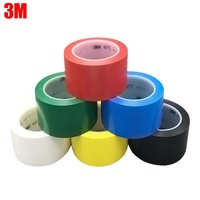 Ruban adhésif vinyle 3M 471, sensible à la pression, activé par l'eau, en PVC, simple face, pour marquage au sol, flèches, points, sécurité entrepôt 5S
