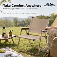 Chaise pliante moderne Kermit en tissu Oxford épais, avec cadre en fer, pour terrasse, camping et loisirs en extérieur